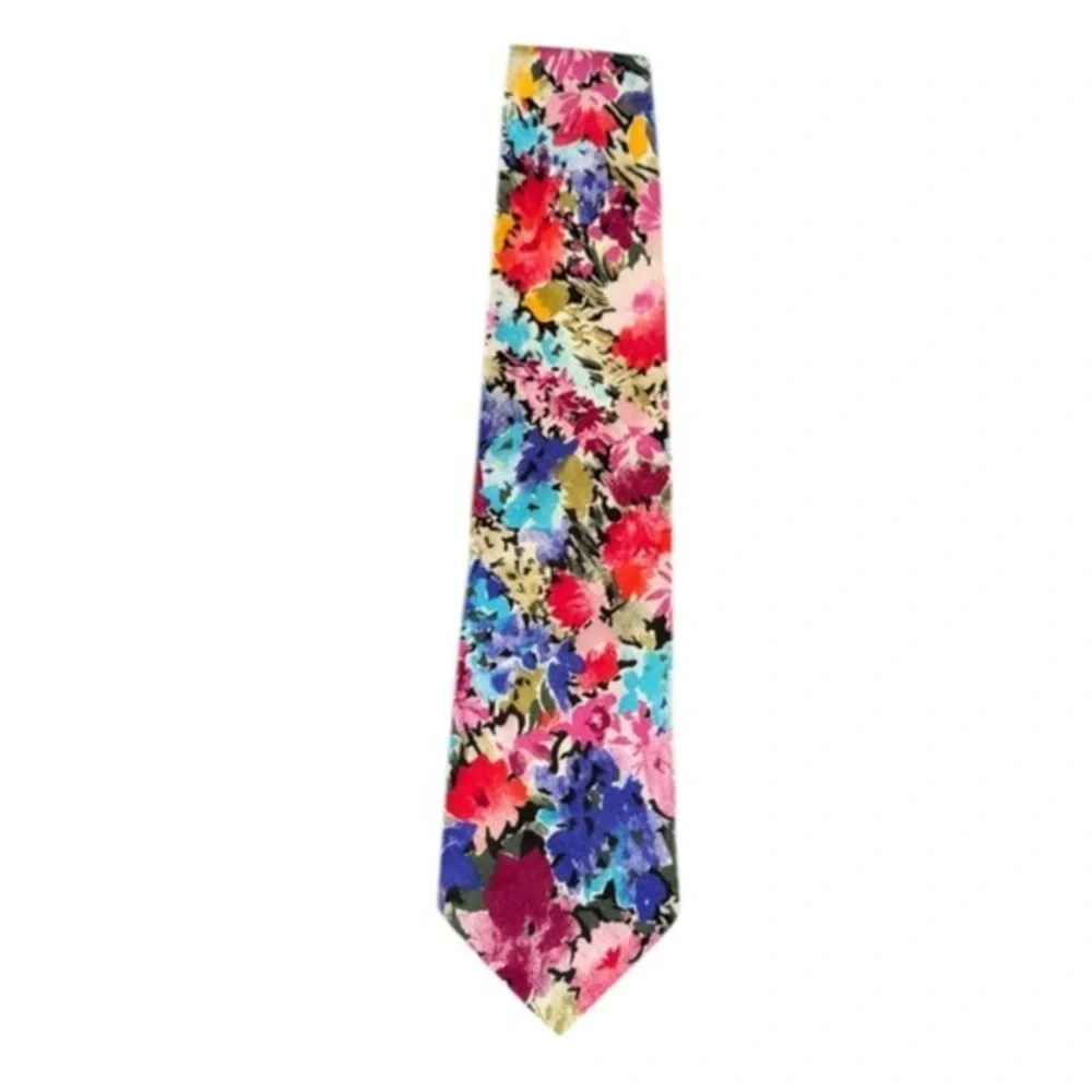Banana Republic Vintage Floral Tie Safari Travel Archive Statement 1980s